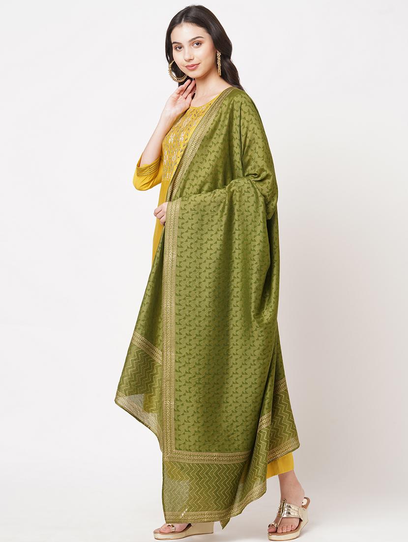 zari work semi-stitched suit set - 18008538 - Standard Image - 1