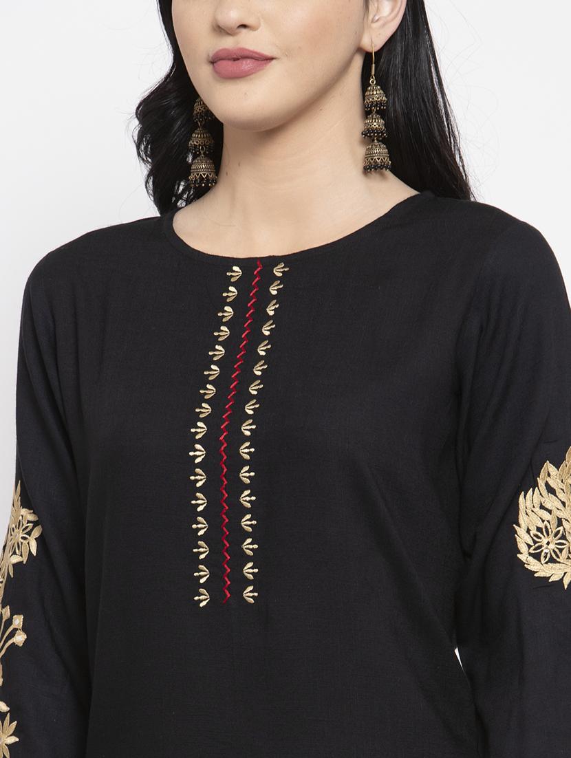 embroidered straight kurta - 18008582 - Standard Image - 4