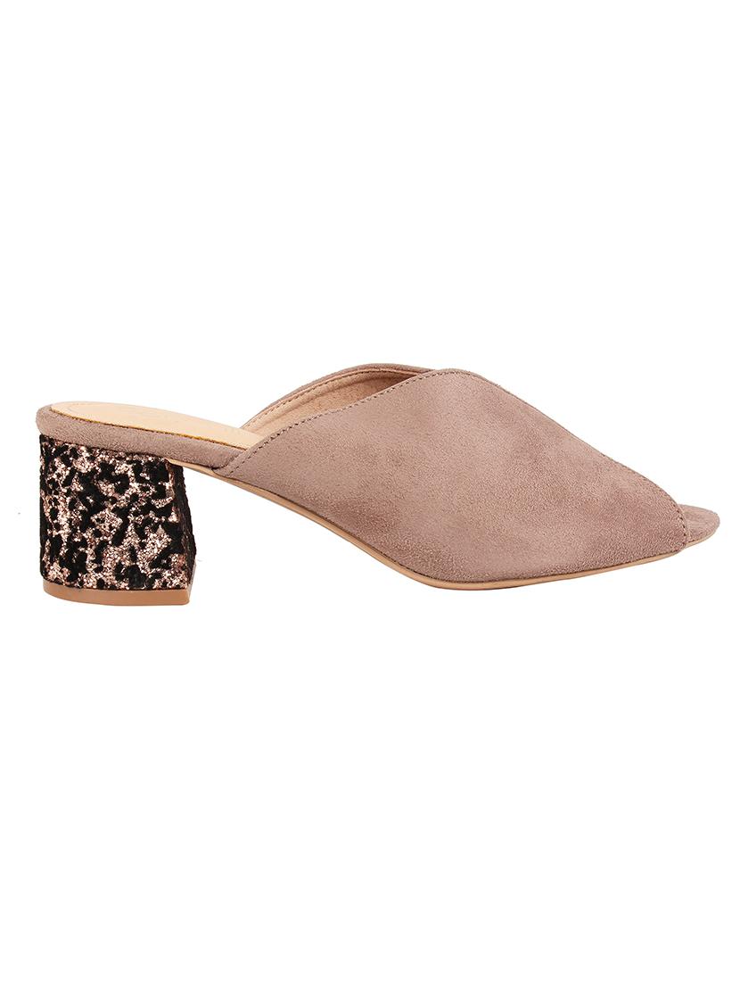 suede glitter heel mules - 18009233 - Standard Image - 1