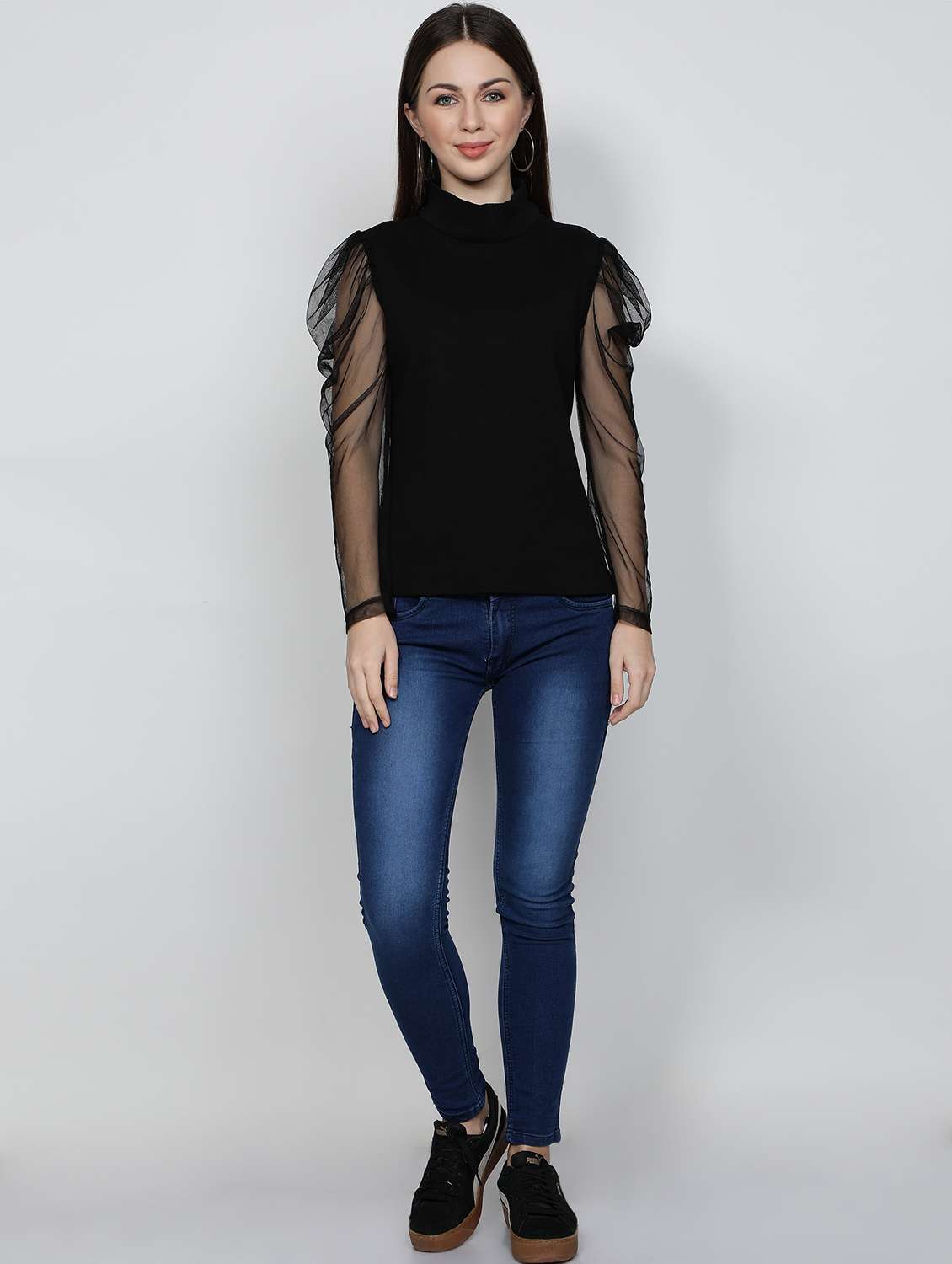 bishop sleeved solid top - 18009580 - Standard Image - 4