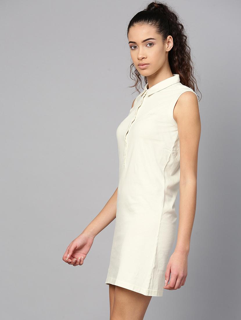 shirt collar solid a-line dress - 18009792 - Standard Image - 1