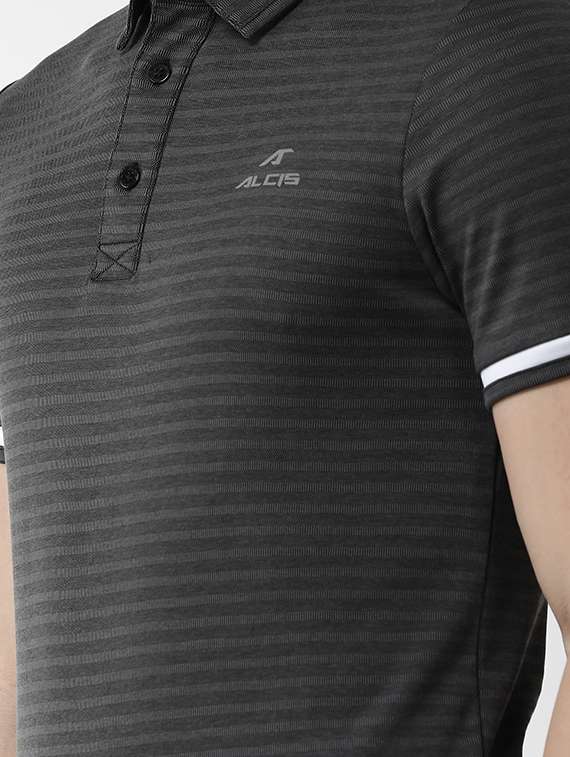 black striped polo t-shirt - 18009821 -  Standard Image - 4