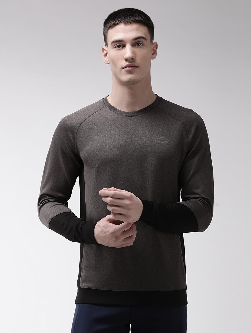 grey color block sweatshirt - 18009879 - Standard Image - 1
