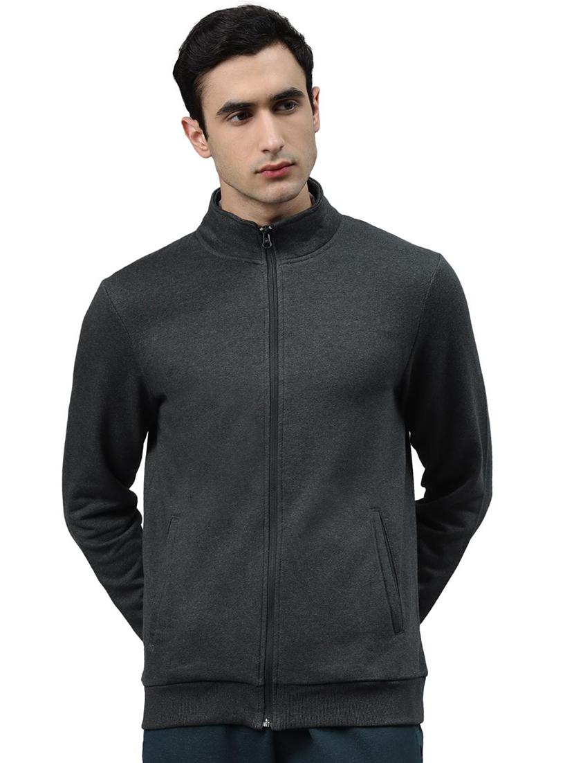 grey solid sweatshirt - 18009882 -  Zoom Image - 0