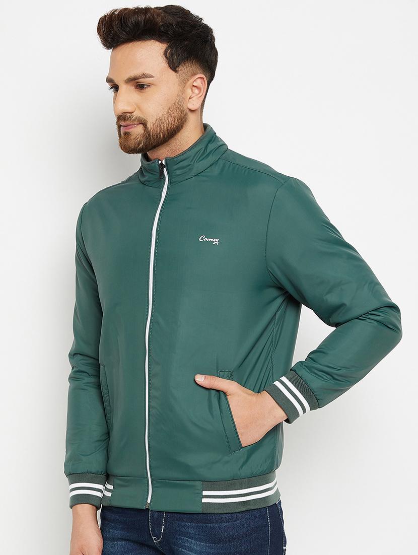 green solid bomber jacket - 18009903 - Standard Image - 1