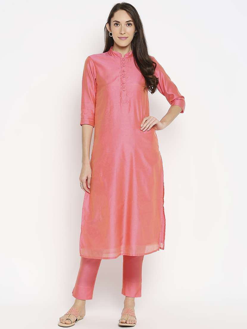 solid kurta pant set 