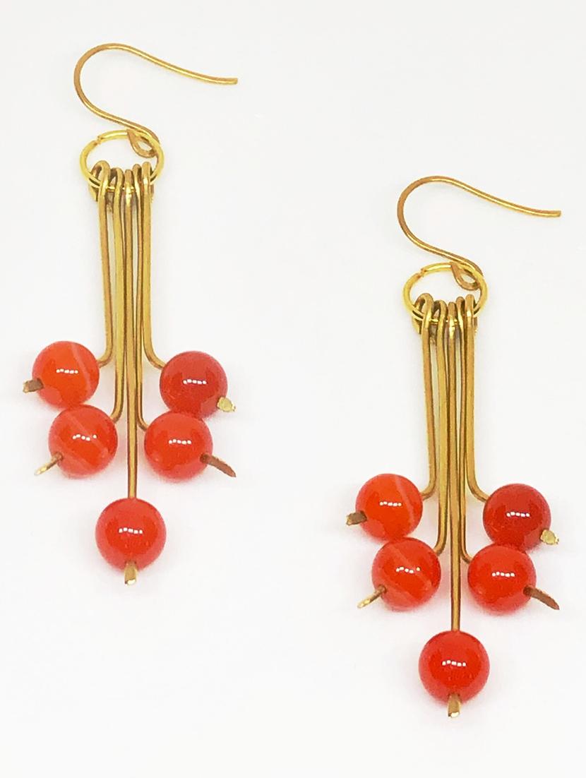 orange agate stone earrings - 18010966 - Zoom Image - 0