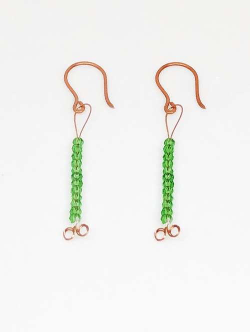 green stone drop earring - 18010967 - Standard Image - 0