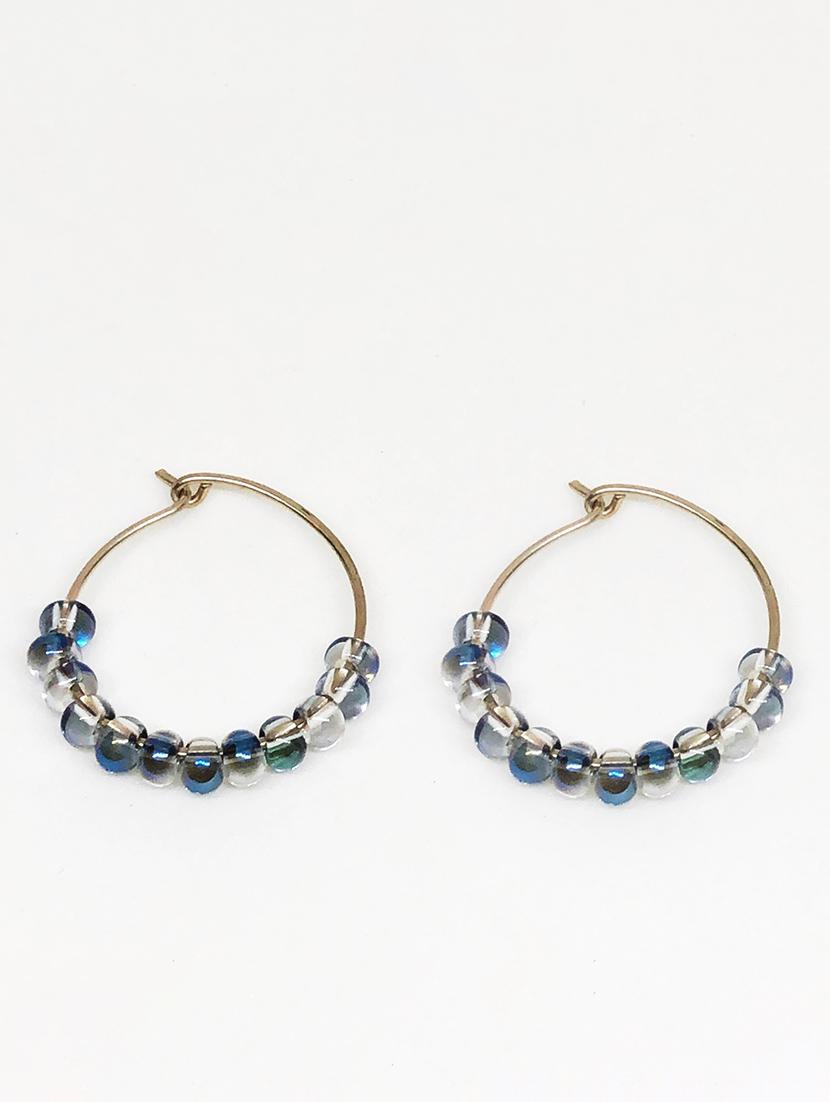blue beads balli earring - 18010969 -  Zoom Image - 0
