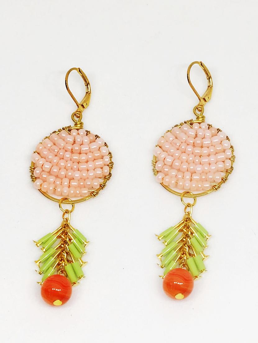 multi colored beads hoop earring - 18010976 - Zoom Image - 0