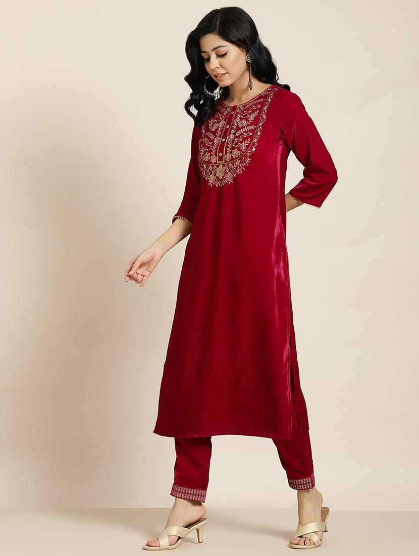 zari embroidered fusion set - 18011468 -  Standard Image - 1