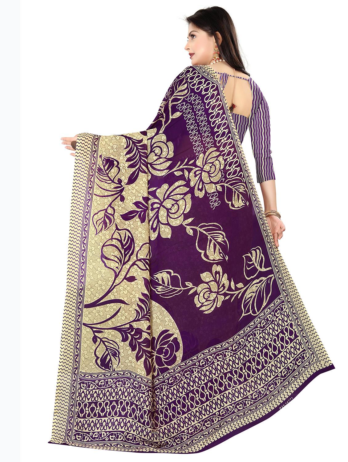 floral printed saree with blouse - 18011647 - Standard Image - 1