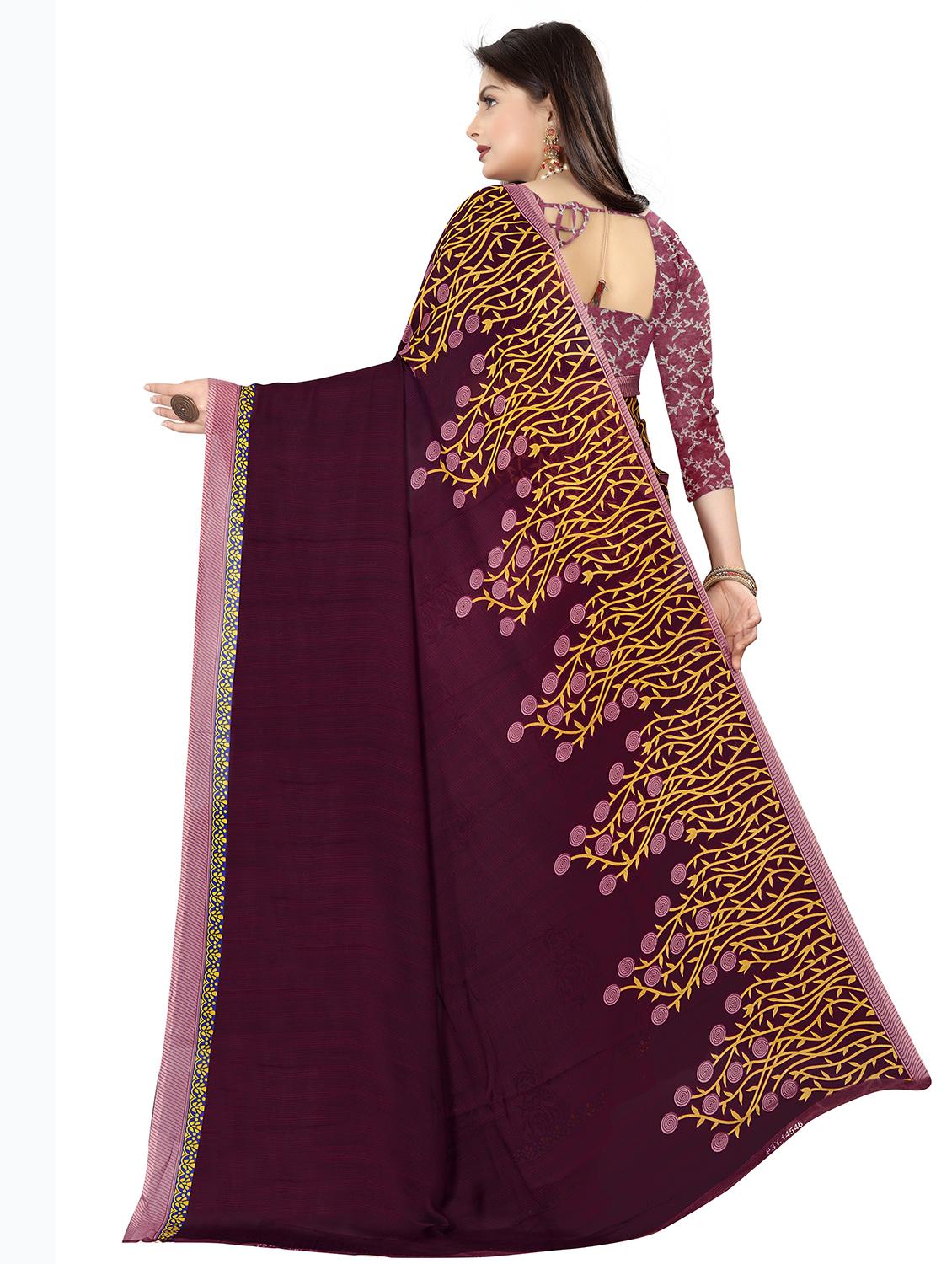 floral printed saree with blouse - 18011652 - Standard Image - 1