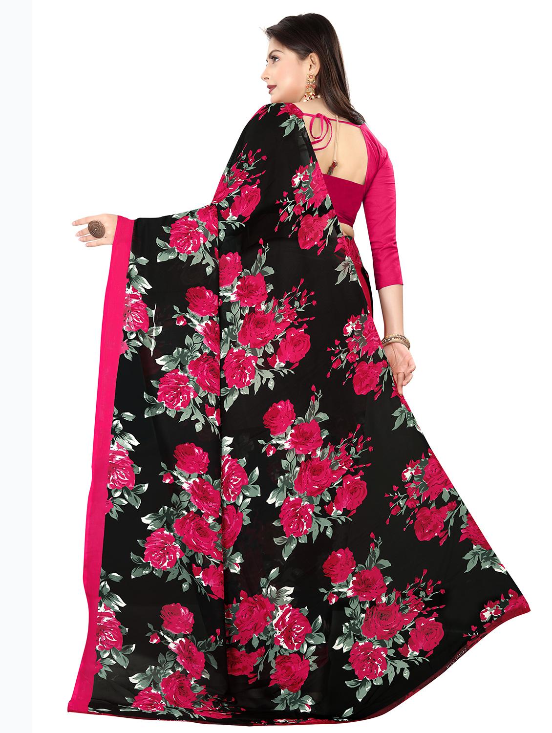 floral printed saree  with blouse - 18011656 -  Standard Image - 1
