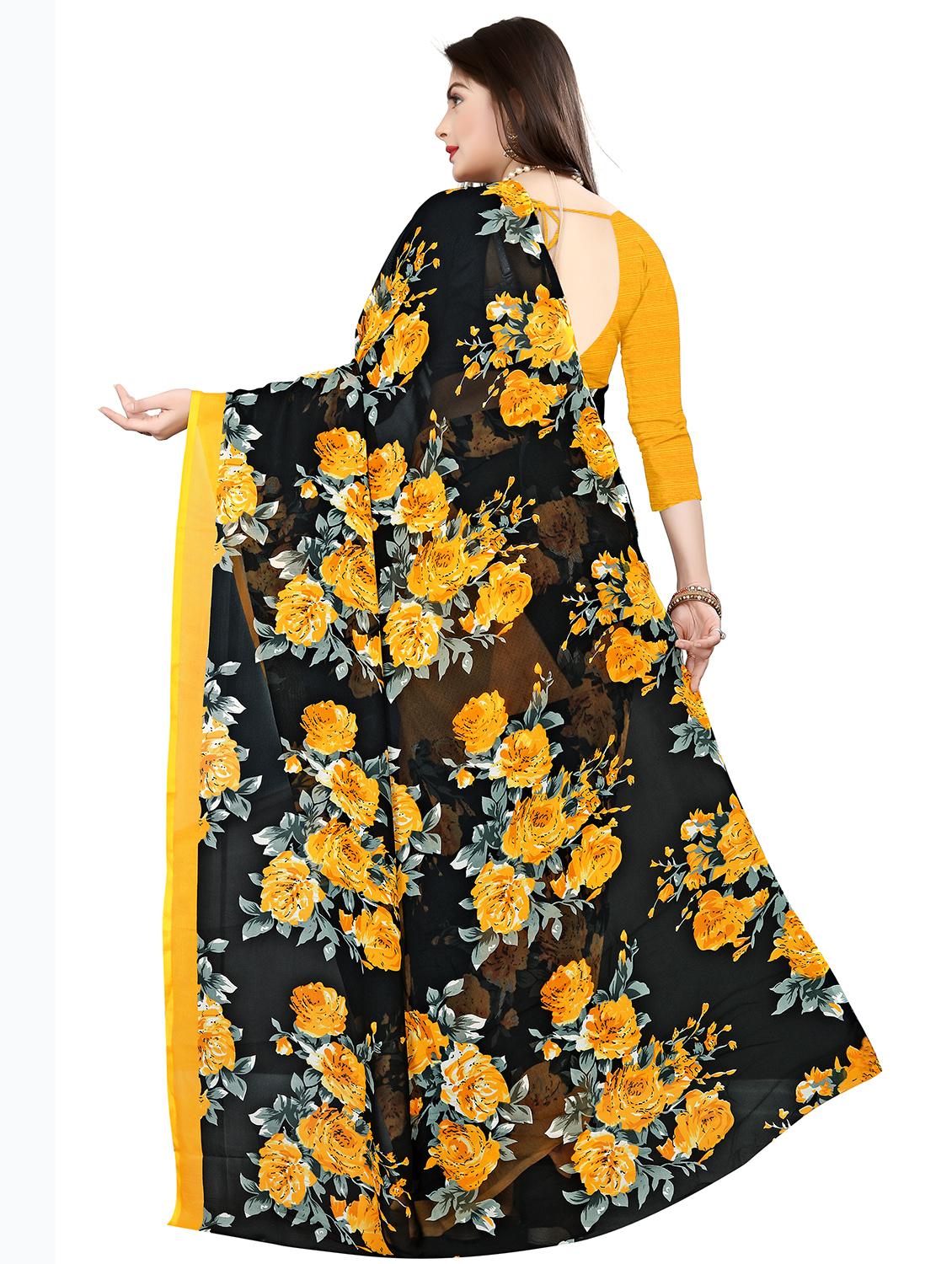 floral printed saree  with blouse - 18011657 -  Standard Image - 1