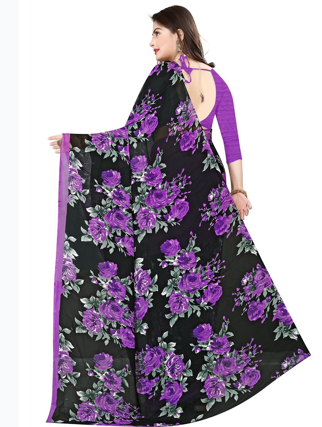floral printed saree with blouse - 18011659 - Standard Image - 1