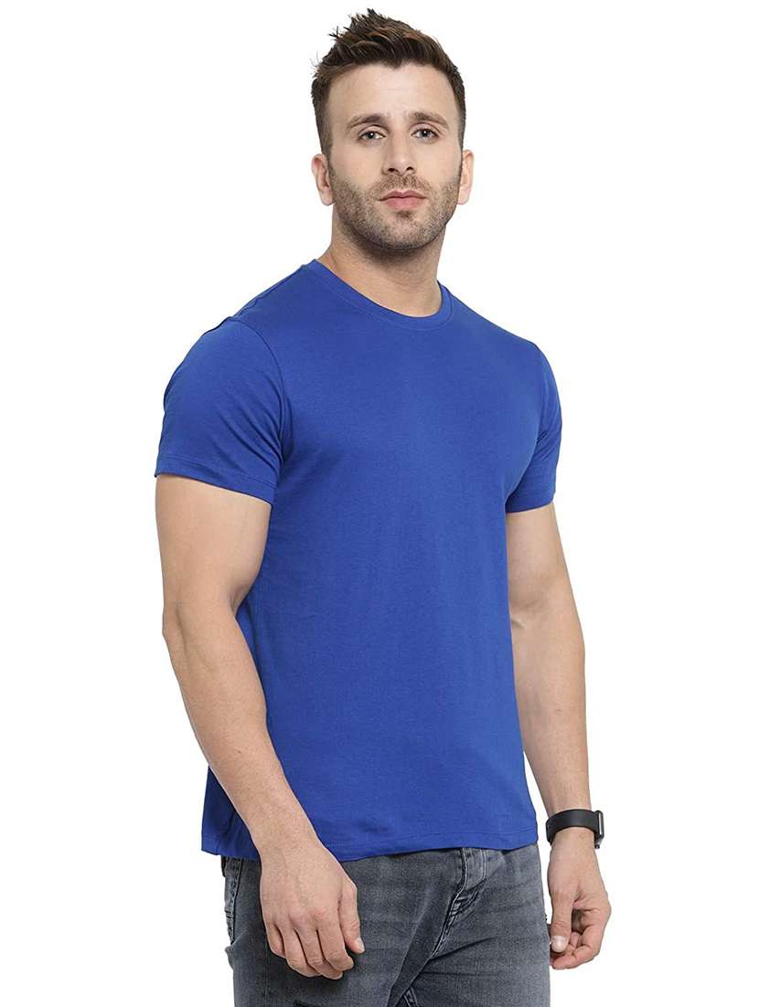 blue solid t-shirt - 18011938 -  Standard Image - 1