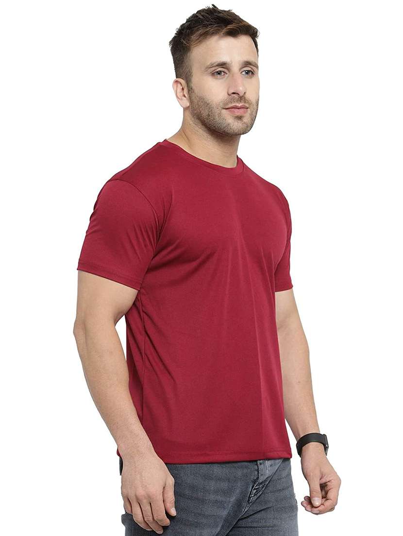 maroon solid t-shirt - 18011940 -  Standard Image - 1