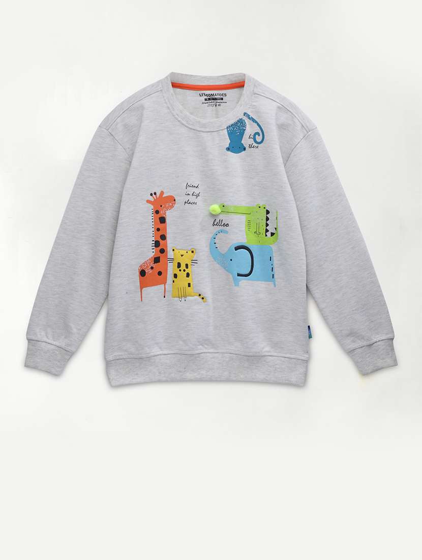 grey applique  sweatshirt