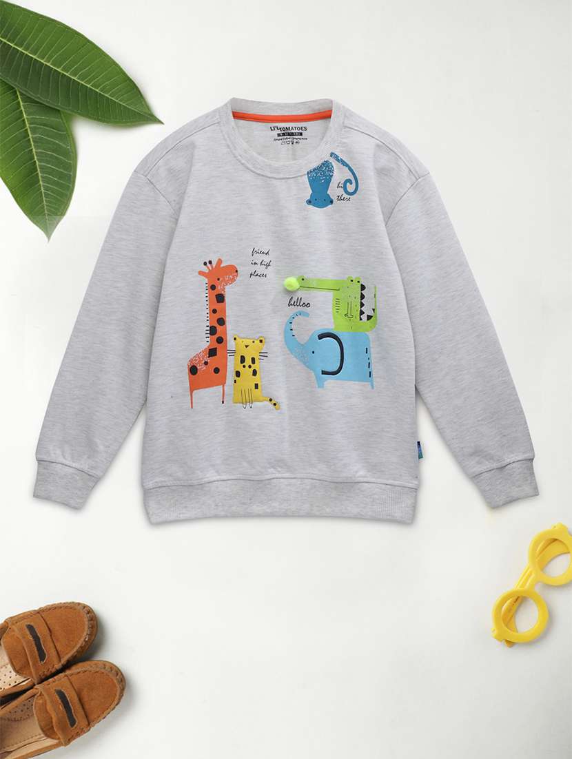 grey applique  sweatshirt - 18012536 -  Standard Image - 1
