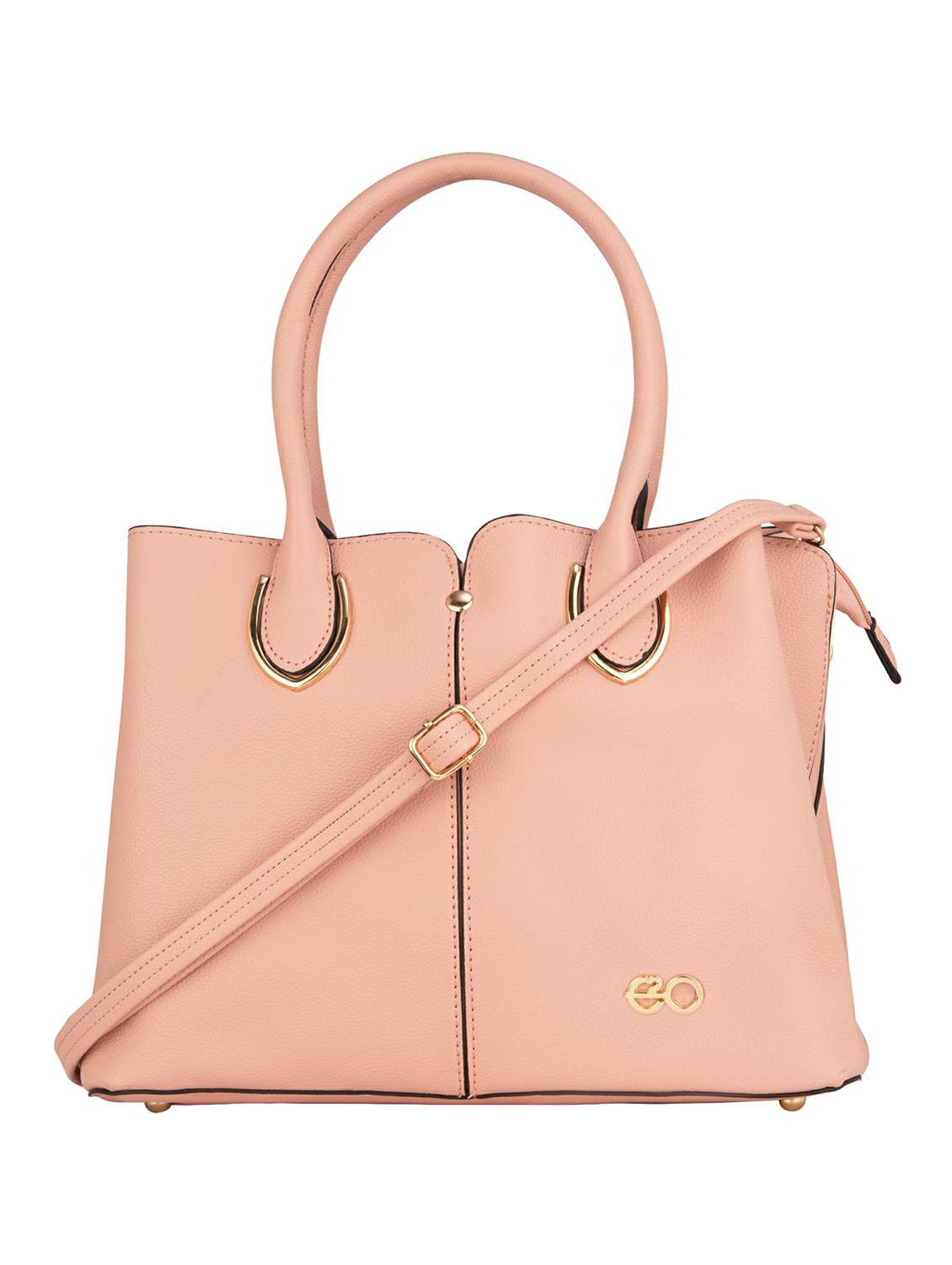 pink leatherette (pu) fashion satchel