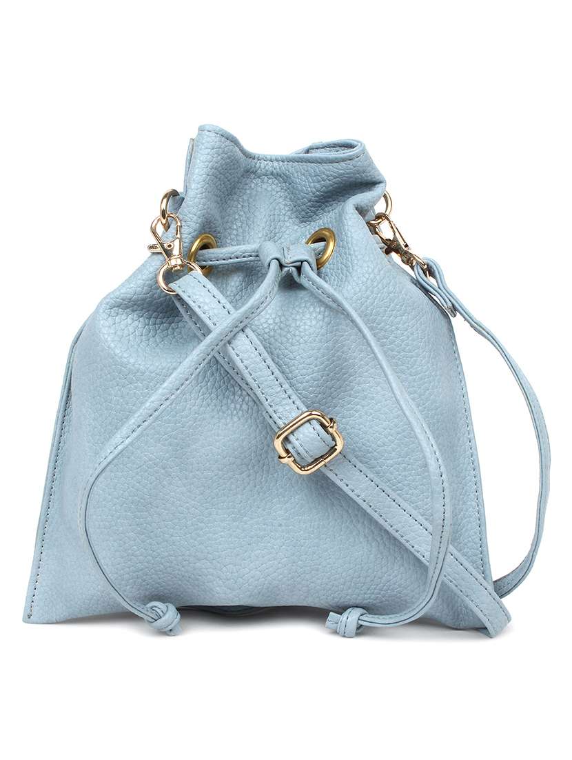 grey leatherette (pu) sling bag