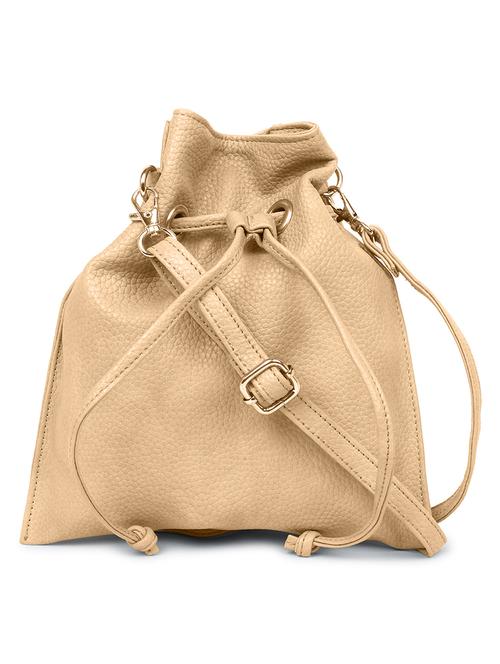 beige leatherette (pu) sling bag - 18012824 -  Standard Image - 0