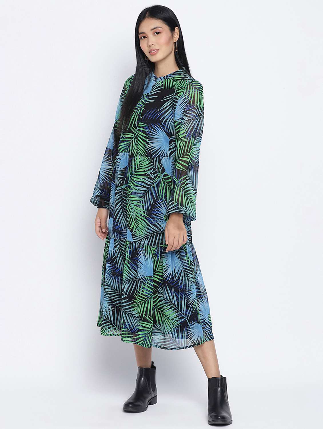 women's tiered dress tie & dye dress - 18013267 - Standard Image - 1