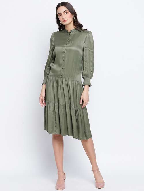 women's fit & flare solid dress - 18013302 -  Standard Image - 0