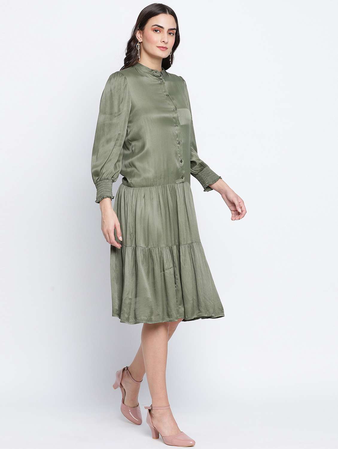 women's fit & flare solid dress - 18013302 -  Standard Image - 1