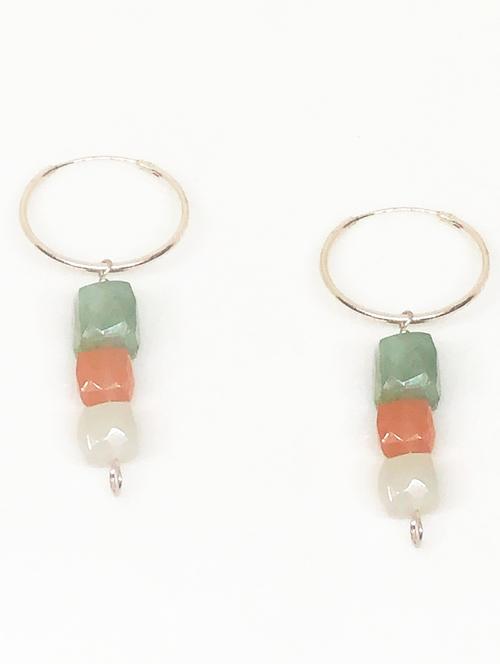 silver earrings with semi precious stones - 18013785 -  Standard Image - 0