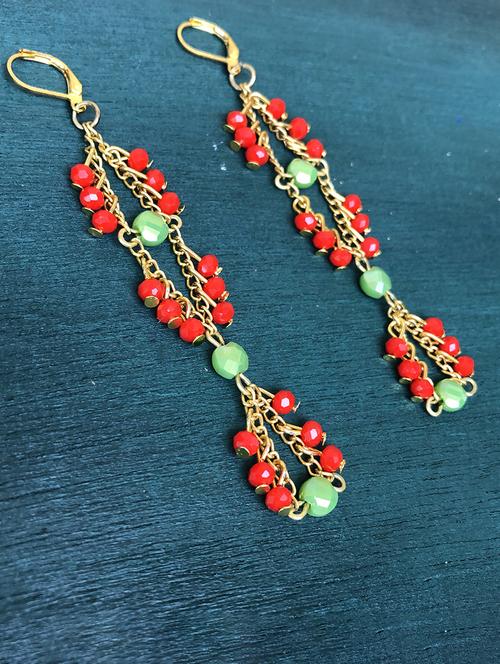 red crystal chandellier earring - 18013788 -  Standard Image - 0