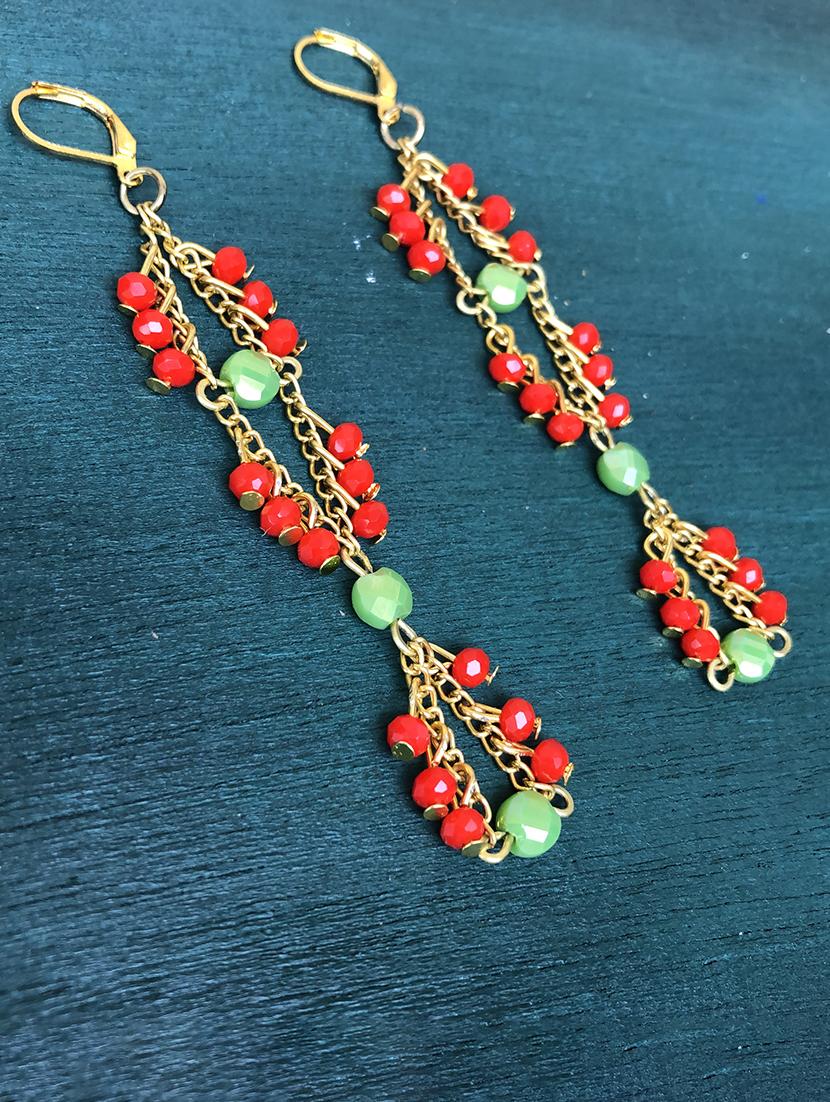 red crystal chandellier earring - 18013788 -  Zoom Image - 0