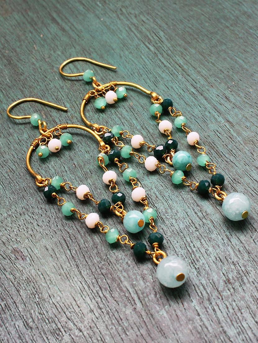 multi colored crystal drop earring - 18013790 - Zoom Image - 0
