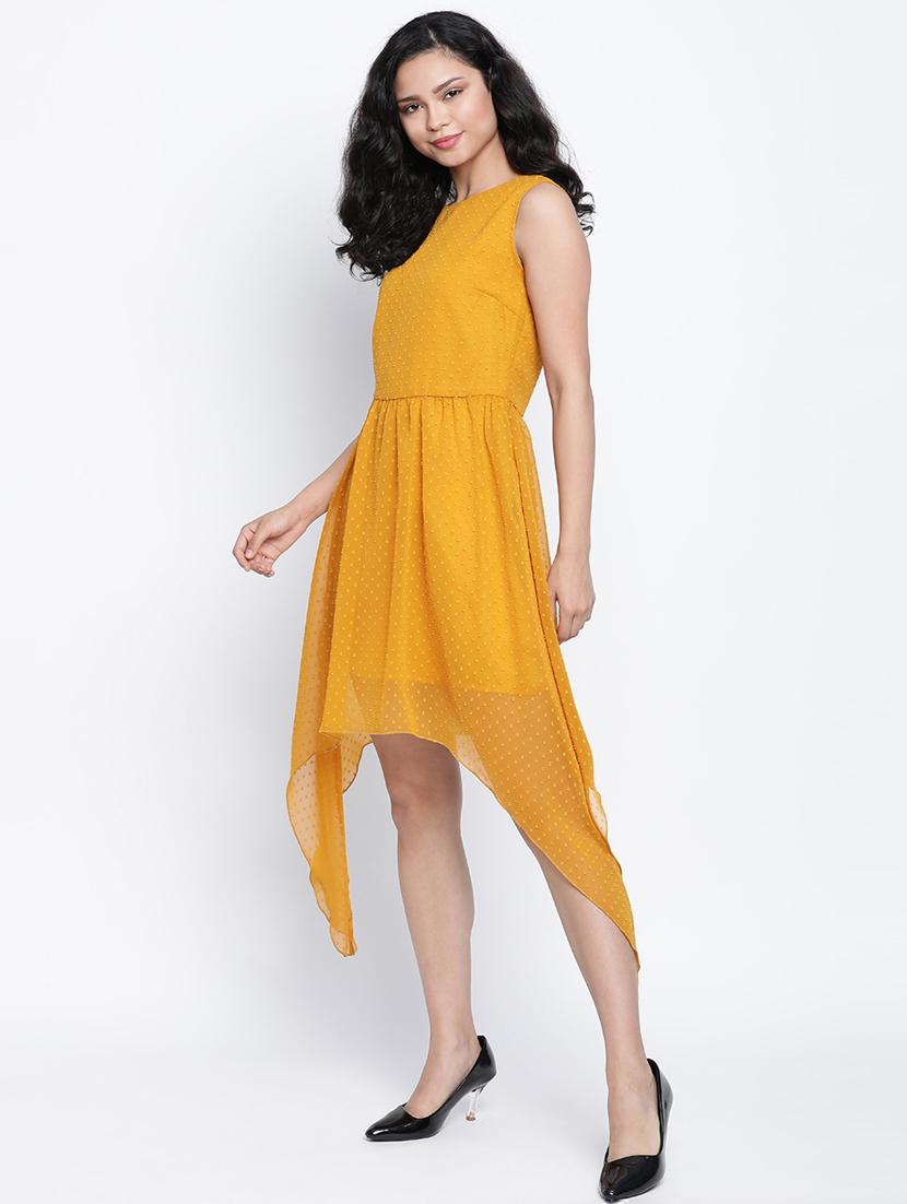 women's asymmetric knee length dress - 18014407 - Standard Image - 1