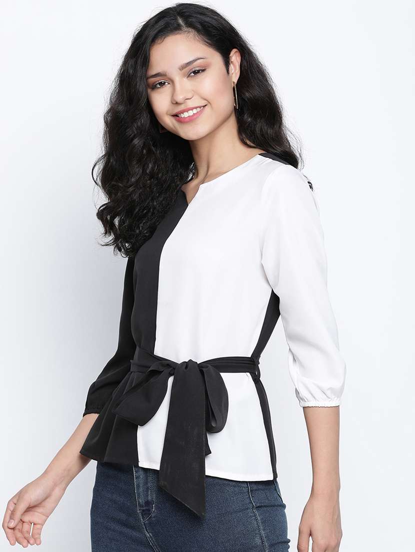 women's straight mandarin neck top - 18014731 -  Standard Image - 1