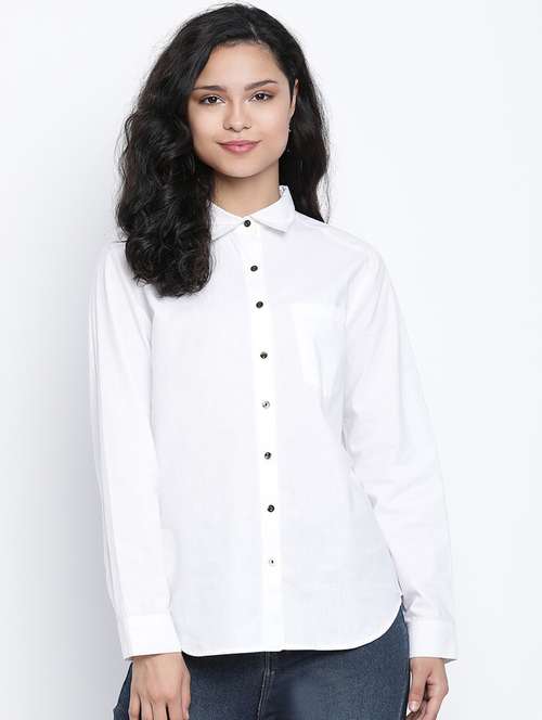 women's straight collared top - 18014748 - Standard Image - 0