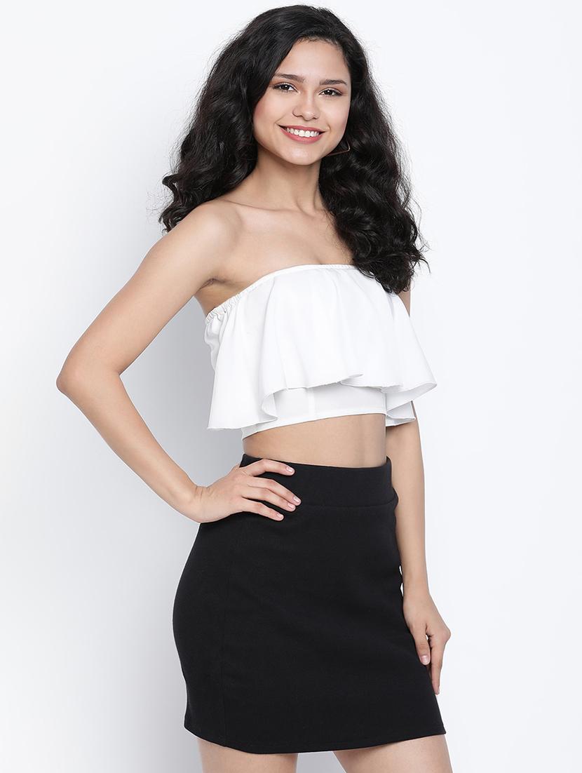 ruffled crop top with skirt top  - 18014760 -  Standard Image - 1
