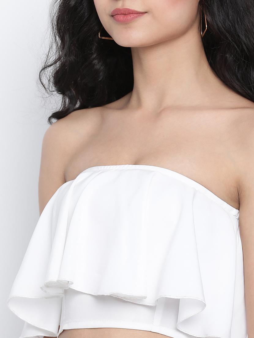 ruffled crop top with skirt top - 18014760 - Standard Image - 4