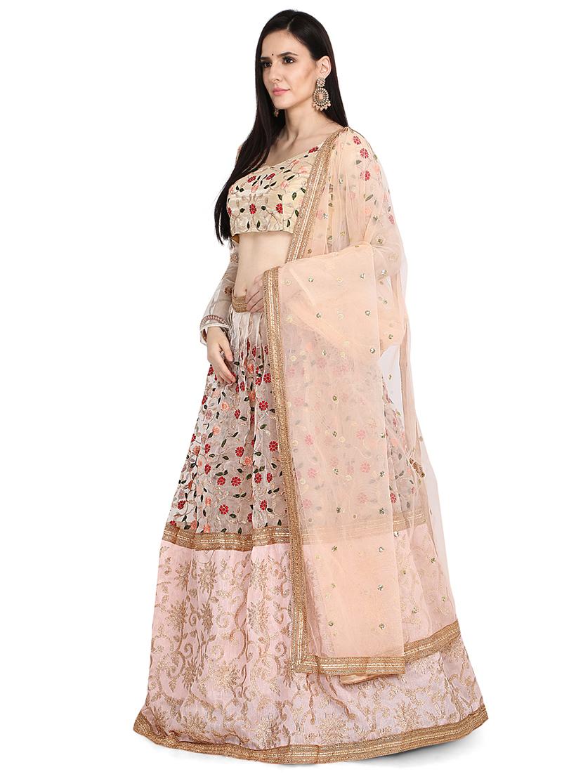 embroidered flared lehenga - 18015383 - Standard Image - 1