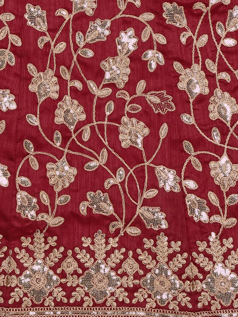 red silk flared lehenga - 18015444 - Standard Image - 4