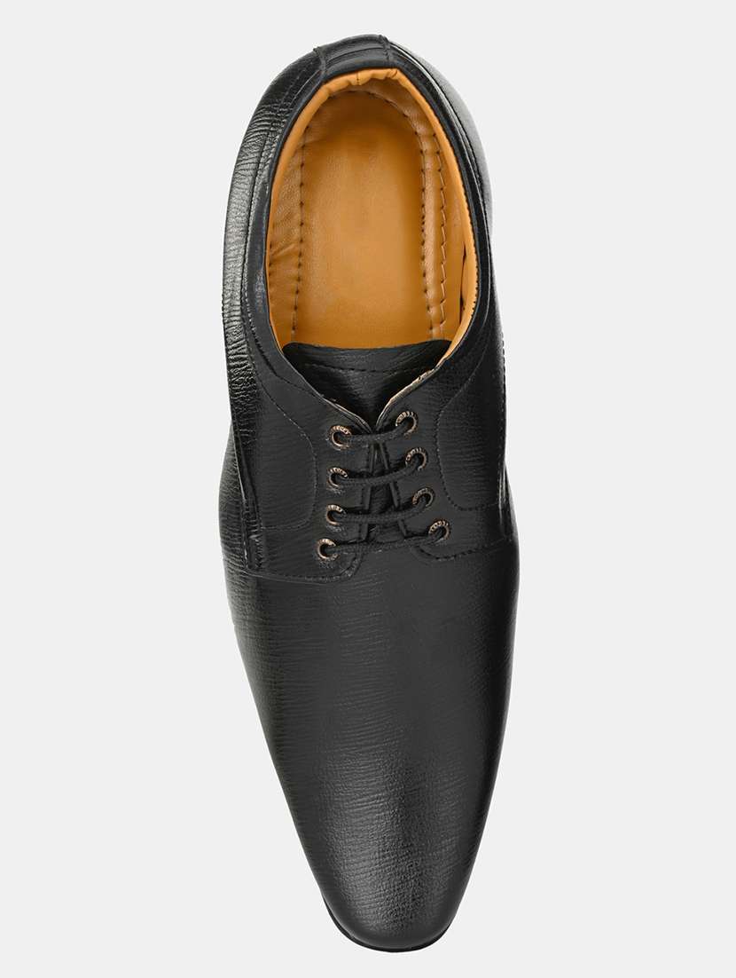black leatherette laceup derbies - 18016093 -  Standard Image - 1