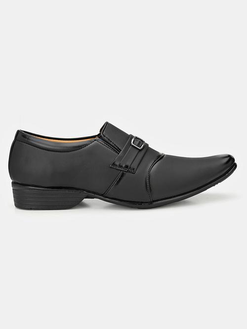 black leatherette slip on ons - 18016100 - Standard Image - 0