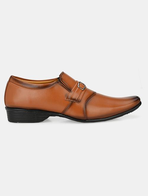 tan leatherette slip on ons - 18016101 - Standard Image - 0
