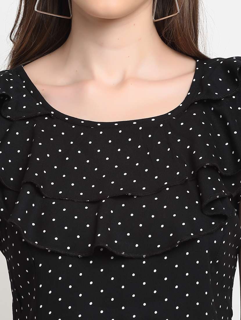 ruffle detail polka dot  top - 18016148 -  Standard Image - 4
