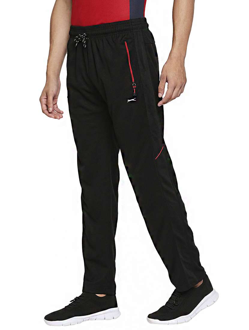 black solid full length track pant - 18016208 -  Standard Image - 1