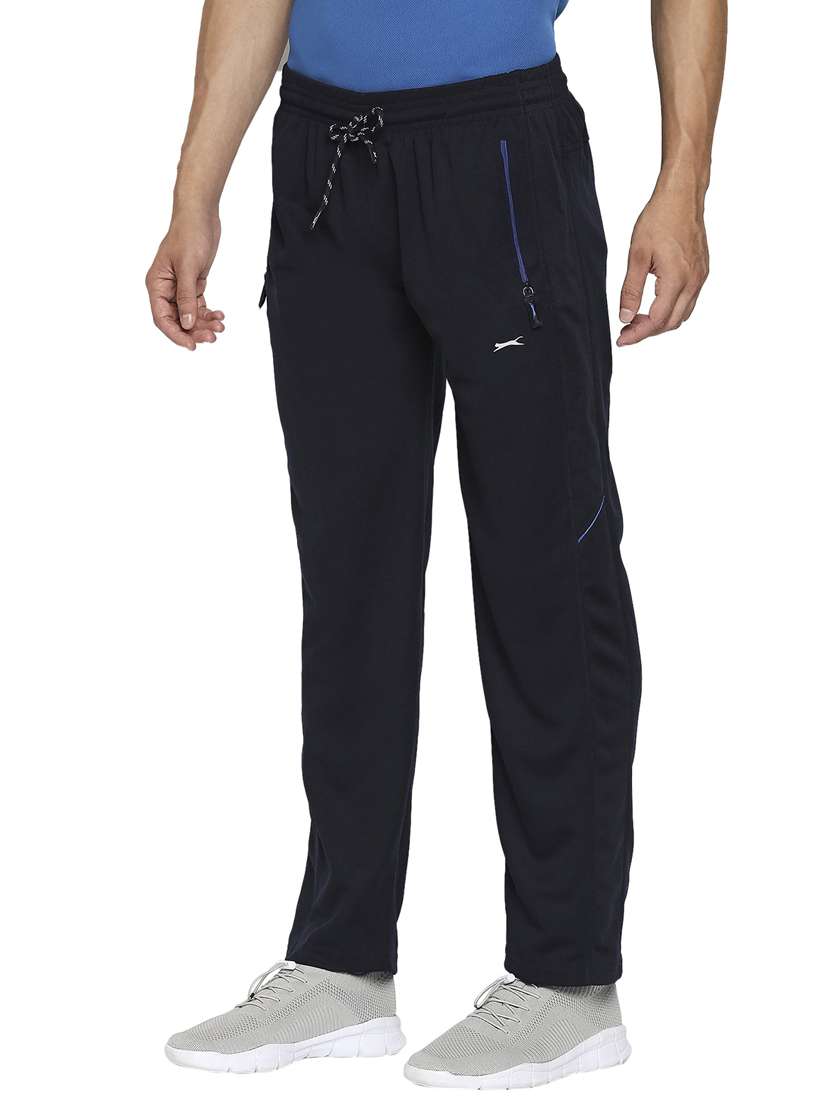 navy blue solid full length track pant - 18016209 -  Standard Image - 1