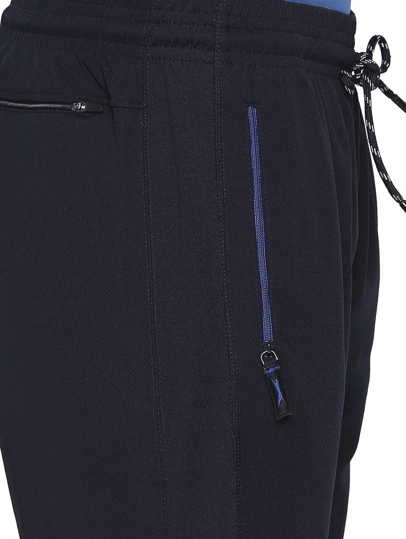 navy blue solid full length track pant - 18016209 -  Standard Image - 4
