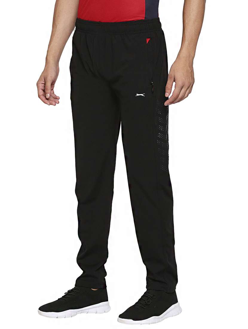 black solid full length track pant - 18016216 -  Standard Image - 1