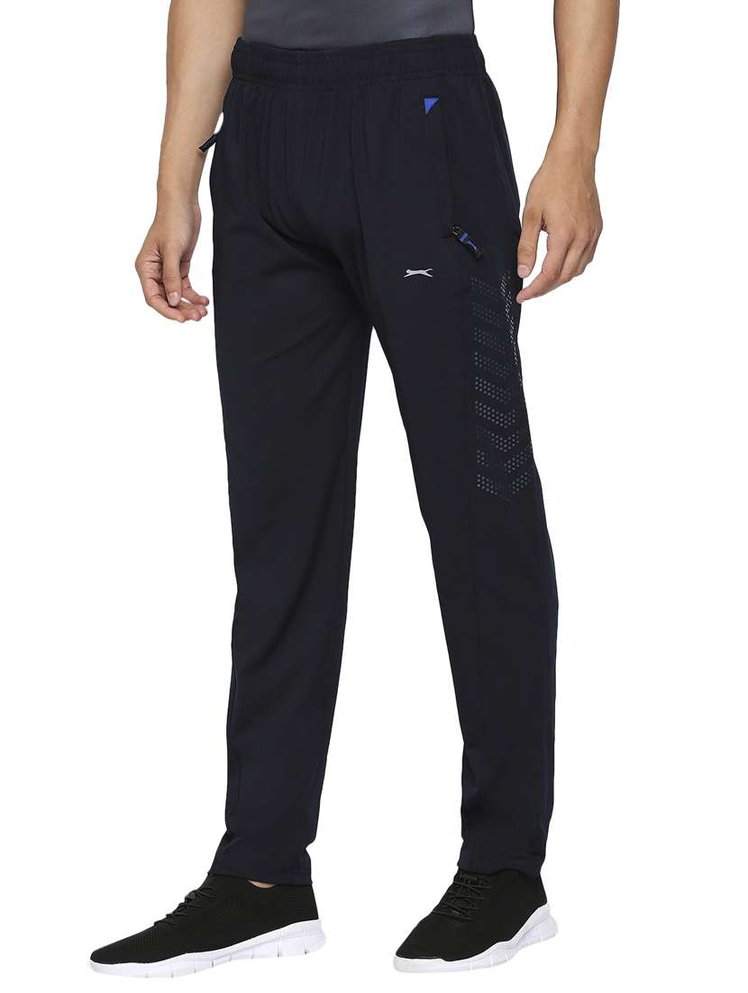 navy blue solid full length track pant - 18016217 -  Standard Image - 1